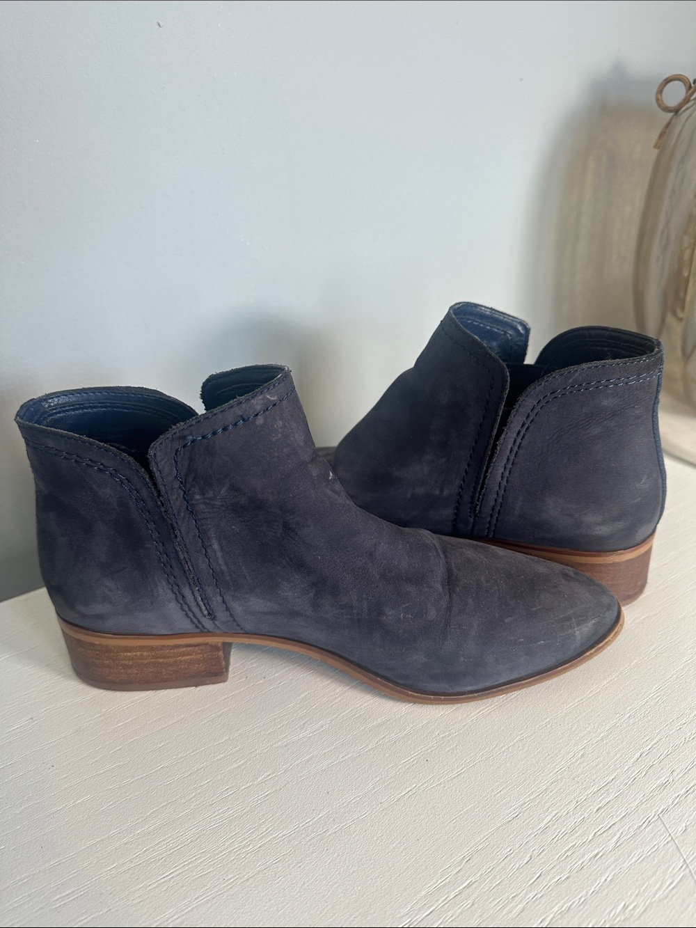 Navy blue Suede Chelsea Boot Ankle Shoes